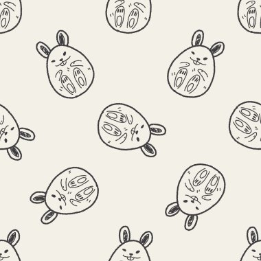 Paskalya yumurtası doodle Dikişsiz desen arka plan