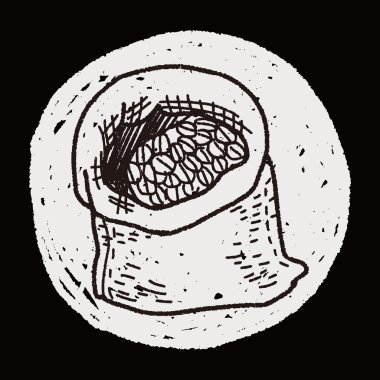 kahve çekirdeği doodle çizim