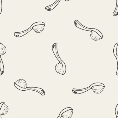 kaşık doodle Dikişsiz desen arka plan
