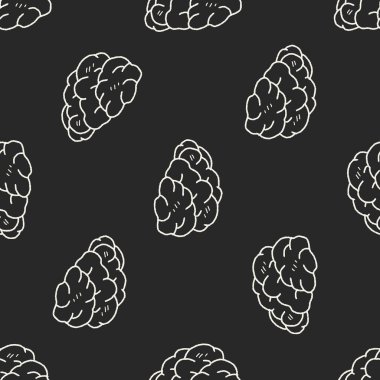 beyin doodle Dikişsiz desen arka plan