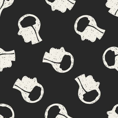 beyin doodle Dikişsiz desen arka plan