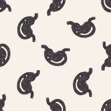 Doodle mide Dikişsiz desen arka plan