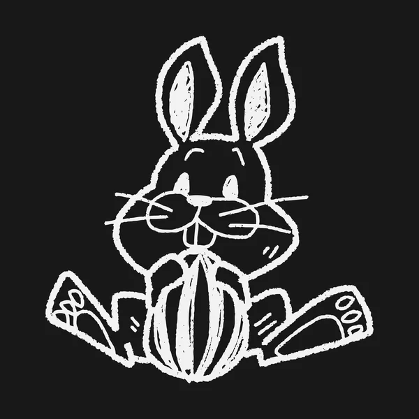 复活节兔子涂鸦 — 图库矢量图片