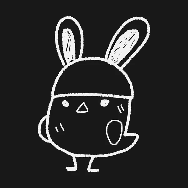 Easter bunny doodle - Stok Vektor