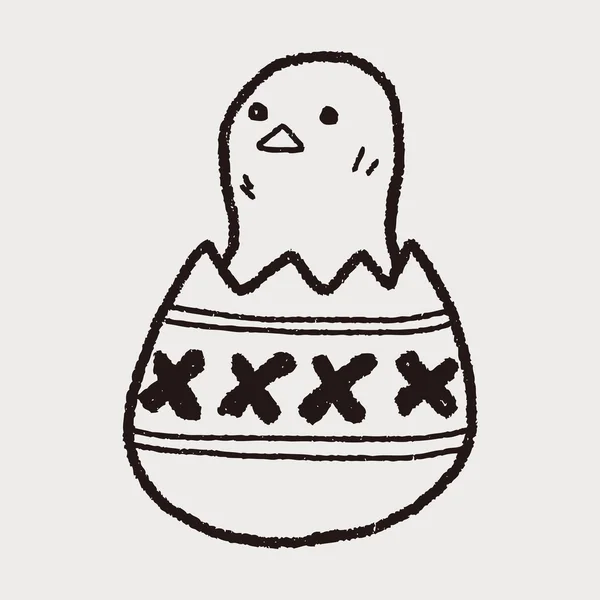 Oeuf de Pâques doodle — Image vectorielle