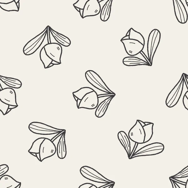 Ostern Dekoration Blume Doodle nahtlose Muster Hintergrund — Stockvektor