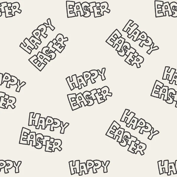 Ostern Dekoration Doodle nahtlose Muster Hintergrund — Stockvektor