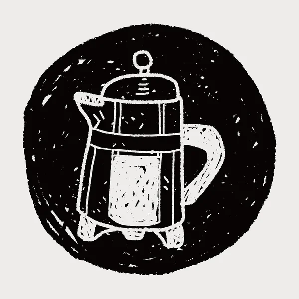 Koffie doodle tekening — Stockvector