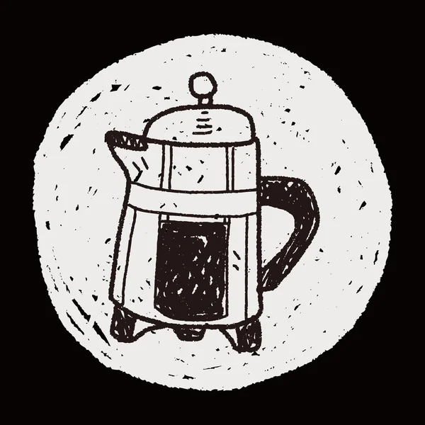 Koffie doodle tekening — Stockvector