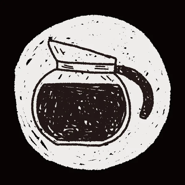 Koffie doodle tekening — Stockvector