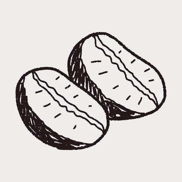 Καφέ bean doodle σχέδιο — Διανυσματικό Αρχείο