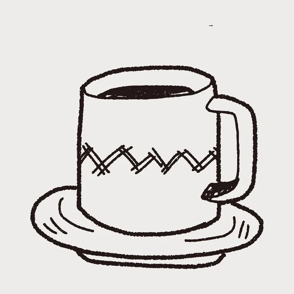 Kaffeebecher-Doodle — Stockvektor