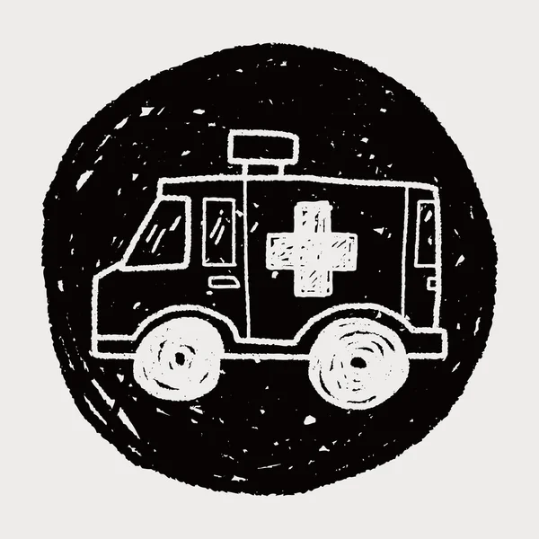 Ambulance doodle — Image vectorielle