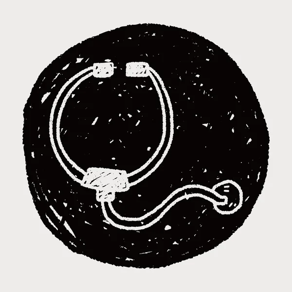 Sztetoszkóp doodle rajz — Stock Vector