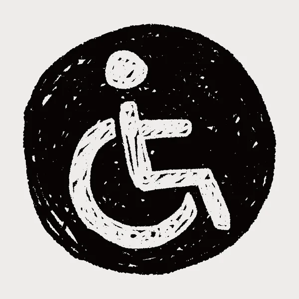 Cadeira roda doodle — Vetor de Stock