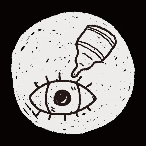 Eye drop doodle — Stock vektor