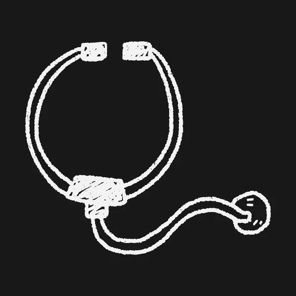 Stetoskop doodle çizim — Stok Vektör