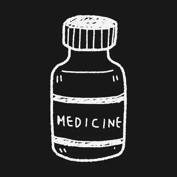 Bouteille de médicament dessin doodle — Image vectorielle