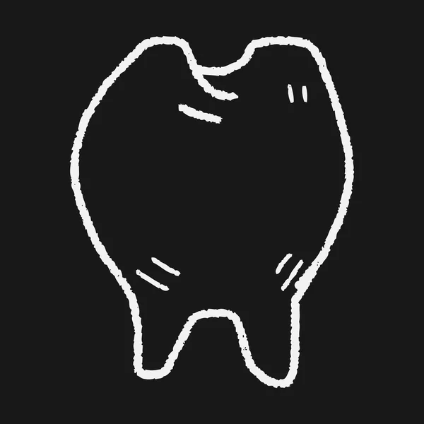 Doodle-Zahn — Stockvektor