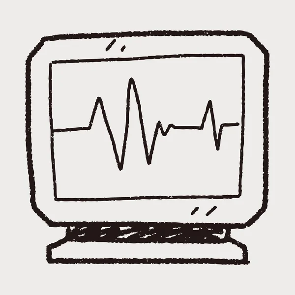 ECG garabato dibujo — Archivo Imágenes Vectoriales