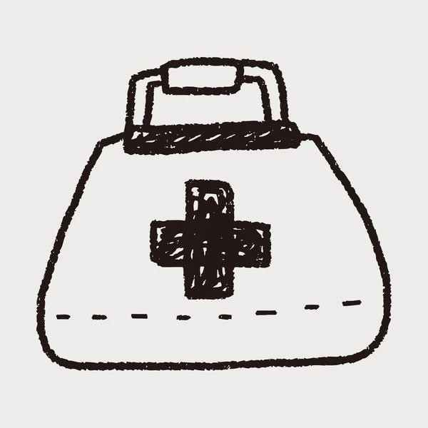 Desenho doodle caixa médica — Vetor de Stock