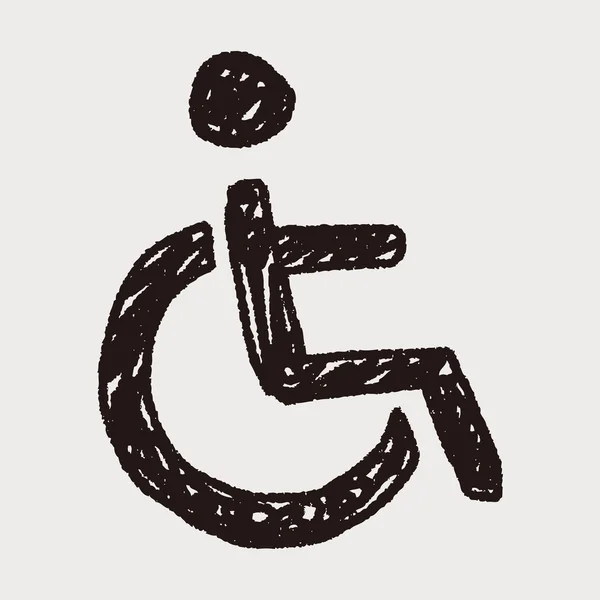 Fauteuil roulant doodle — Image vectorielle