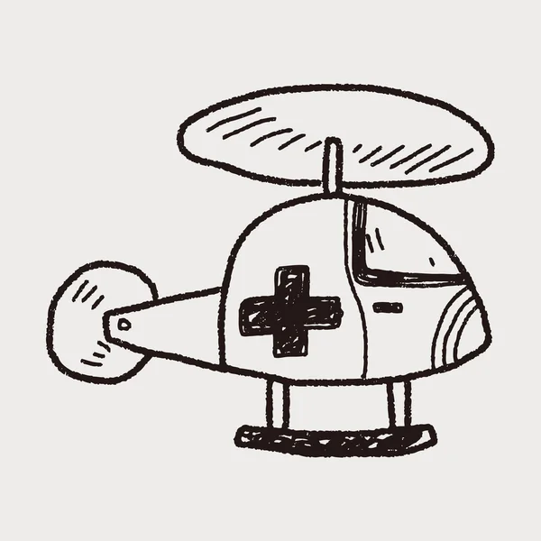 Doodle helikopter medis - Stok Vektor