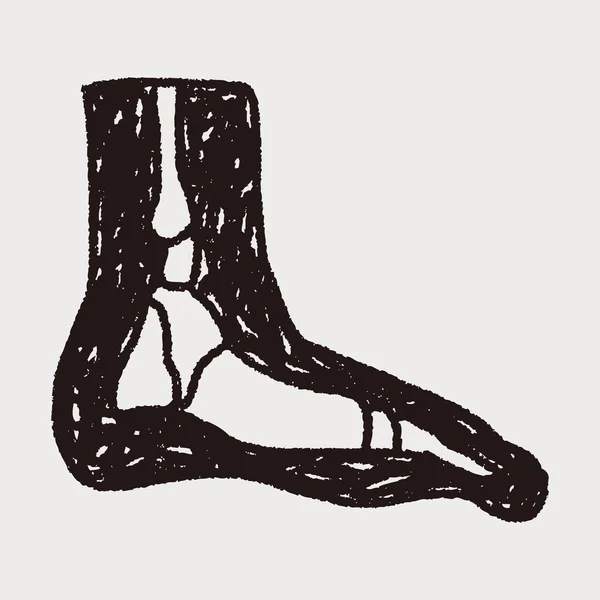 Gribouille de pied radiographique — Image vectorielle