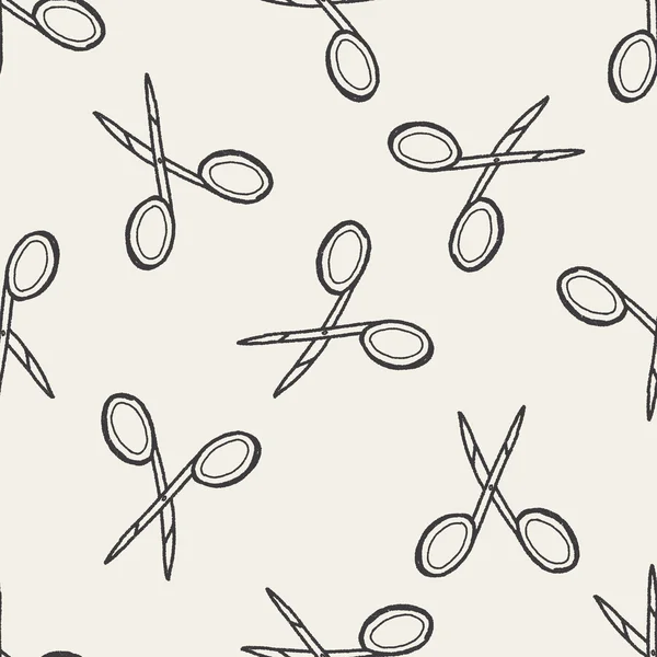 Ciseaux doodle fond de motif sans couture — Image vectorielle