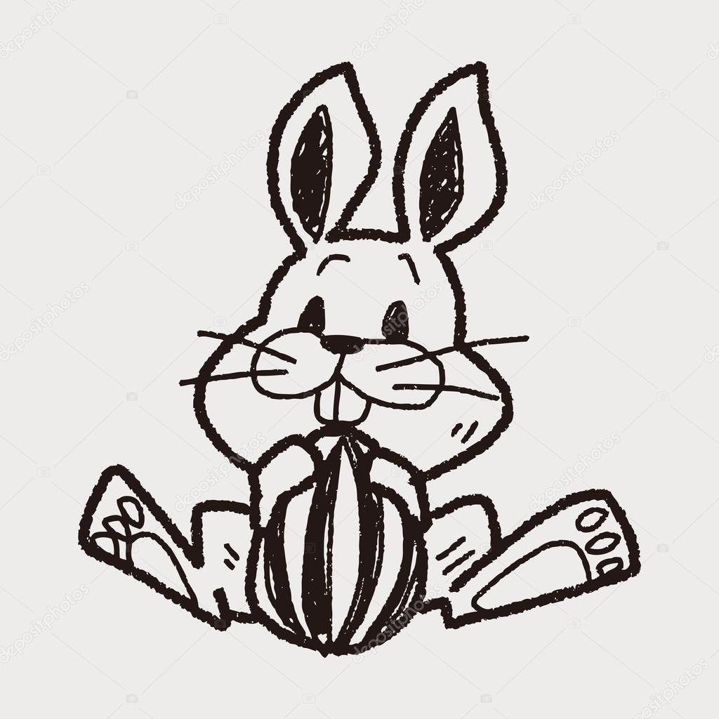 Easter Bunny Doodle Vector Image By C Hchjjl Vector Stock 71492833
