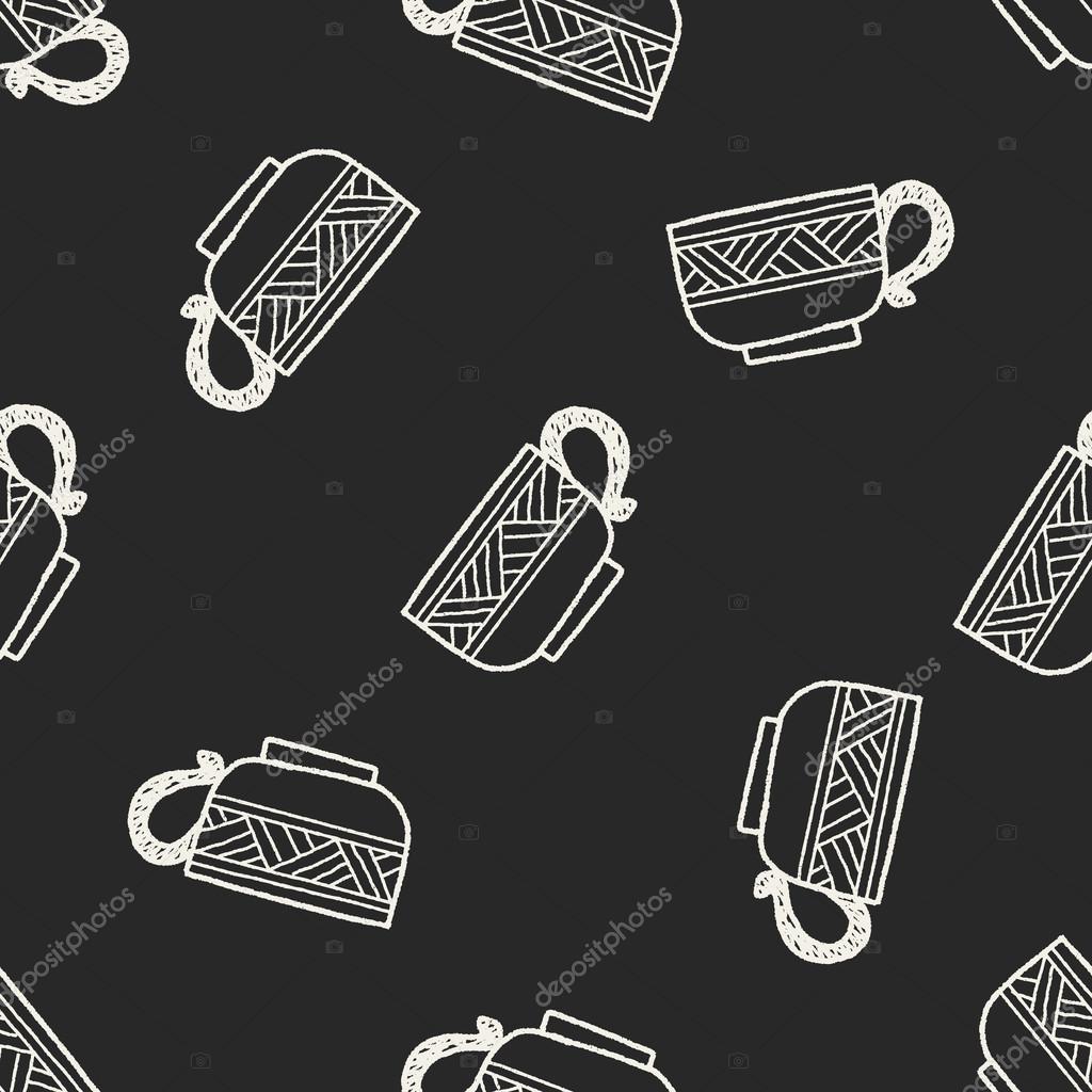 Coffee cup doodle seamless pattern background Stock Vector Image by
