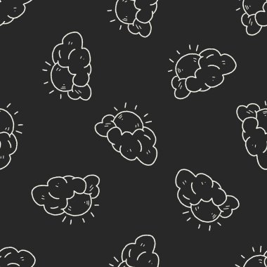 Doodle güneş Dikişsiz desen arka plan