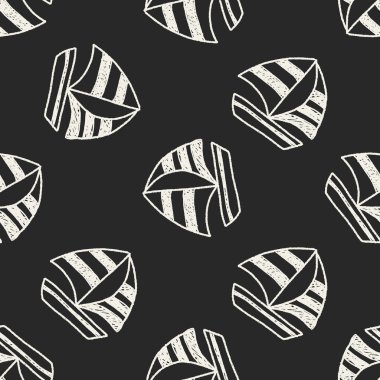 Doodle yelkenli Dikişsiz desen arka plan