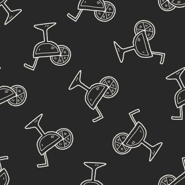 Doodle kokteyl Dikişsiz desen arka plan
