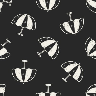 şemsiye doodle çizim Dikişsiz desen arka plan