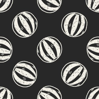 Plaj topu Dikişsiz desen arka plan doodle