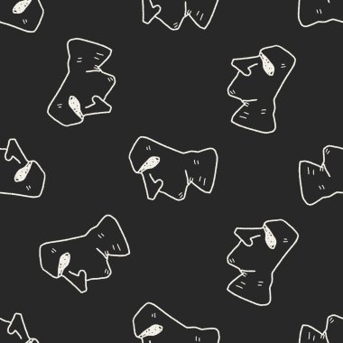 Moai doodle Dikişsiz desen arka plan