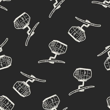 Teleferik doodle Dikişsiz desen arka plan