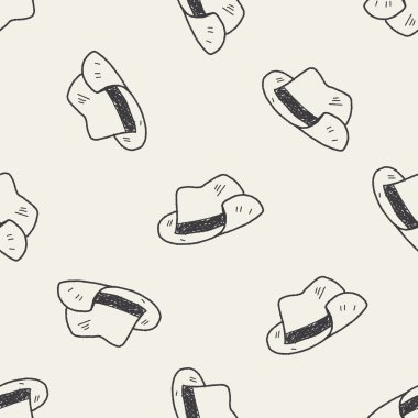 Doodle şapka Dikişsiz desen arka plan
