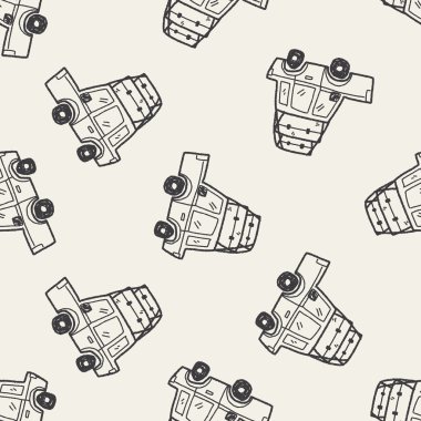 Doodle seyahat araba Dikişsiz desen arka plan