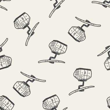 Teleferik doodle Dikişsiz desen arka plan