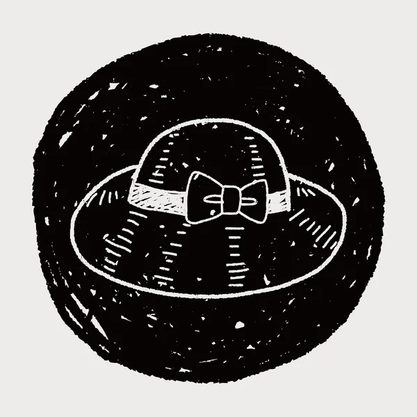 Hasır şapka doodle — Stok Vektör
