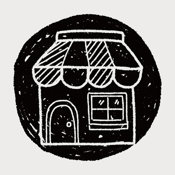 Boutique magasin gribouillage dessin — Image vectorielle