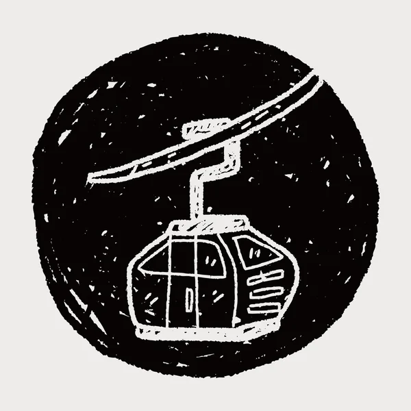 Cable car doodle — Stock Vector