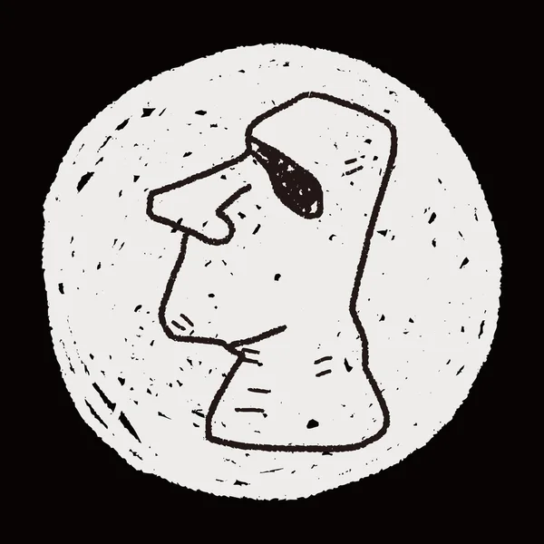 Moai doodle — Stok Vektör
