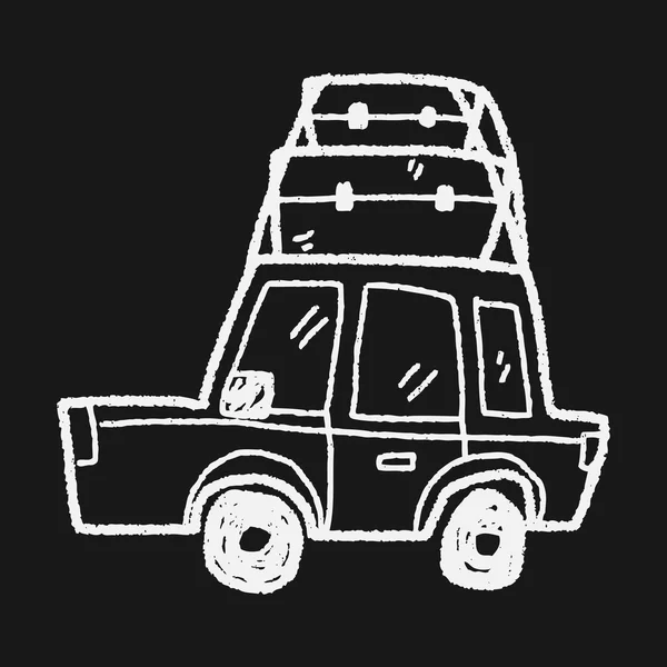 Doodle viagem carro — Vetor de Stock