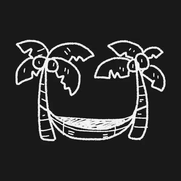 Doodle palmiye yatak — Stok Vektör