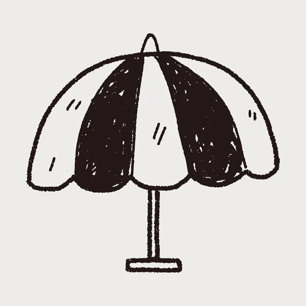 Dessin parapluie doodle — Image vectorielle