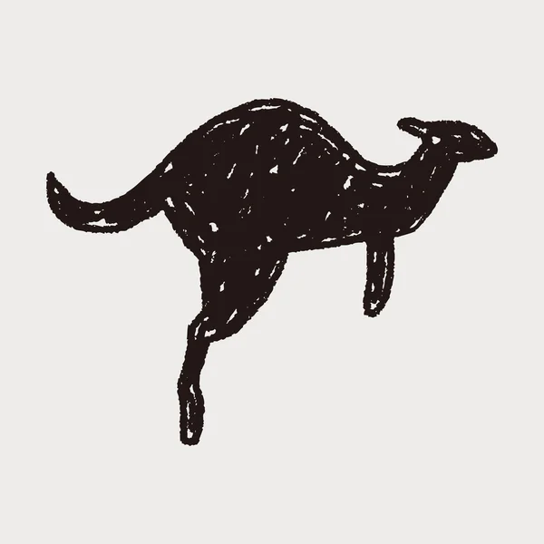 Kangaroo doodle — Stock Vector