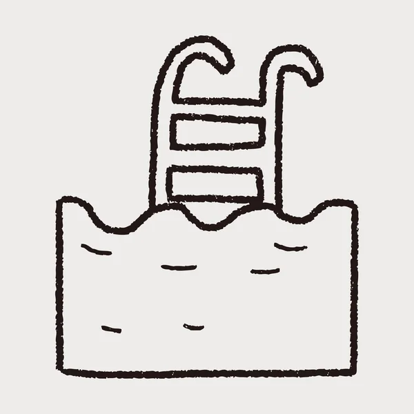 Plavání bazén doodle — Stockový vektor